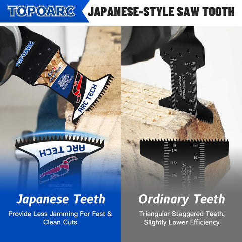 TOPOARC plastic cutting blade with Japanese teeth for smooth, precise trimming