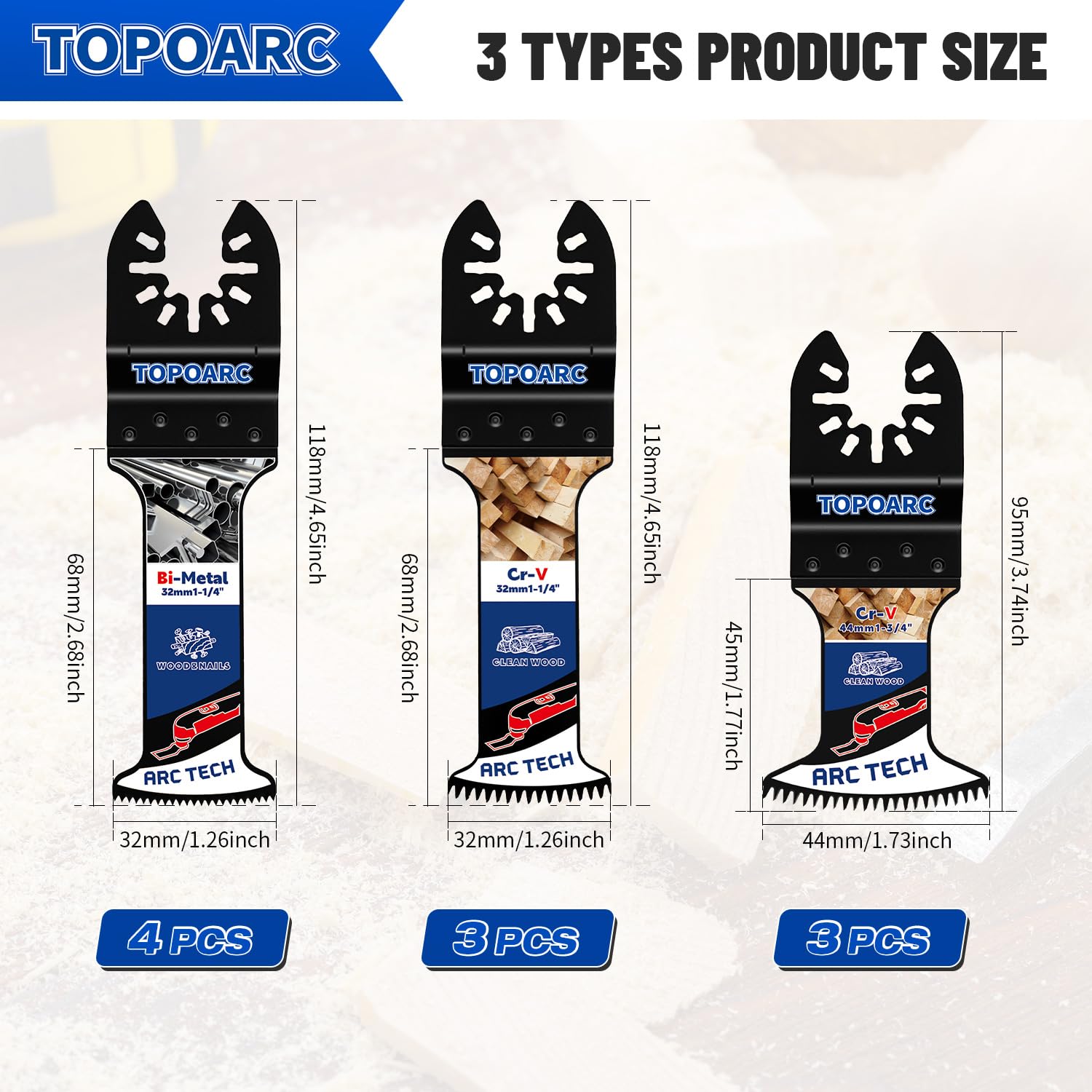 TOPOARC plunge-cut capability up to 2-11/16 inches for deep cuts