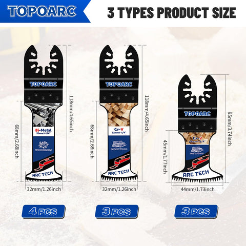 TOPOARC plunge-cut capability up to 2-11/16 inches for deep cuts