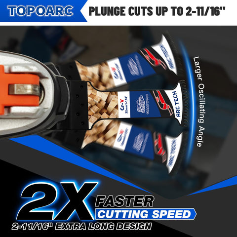 TOPOARC universal adapters for oscillating tools offering broad compatibility