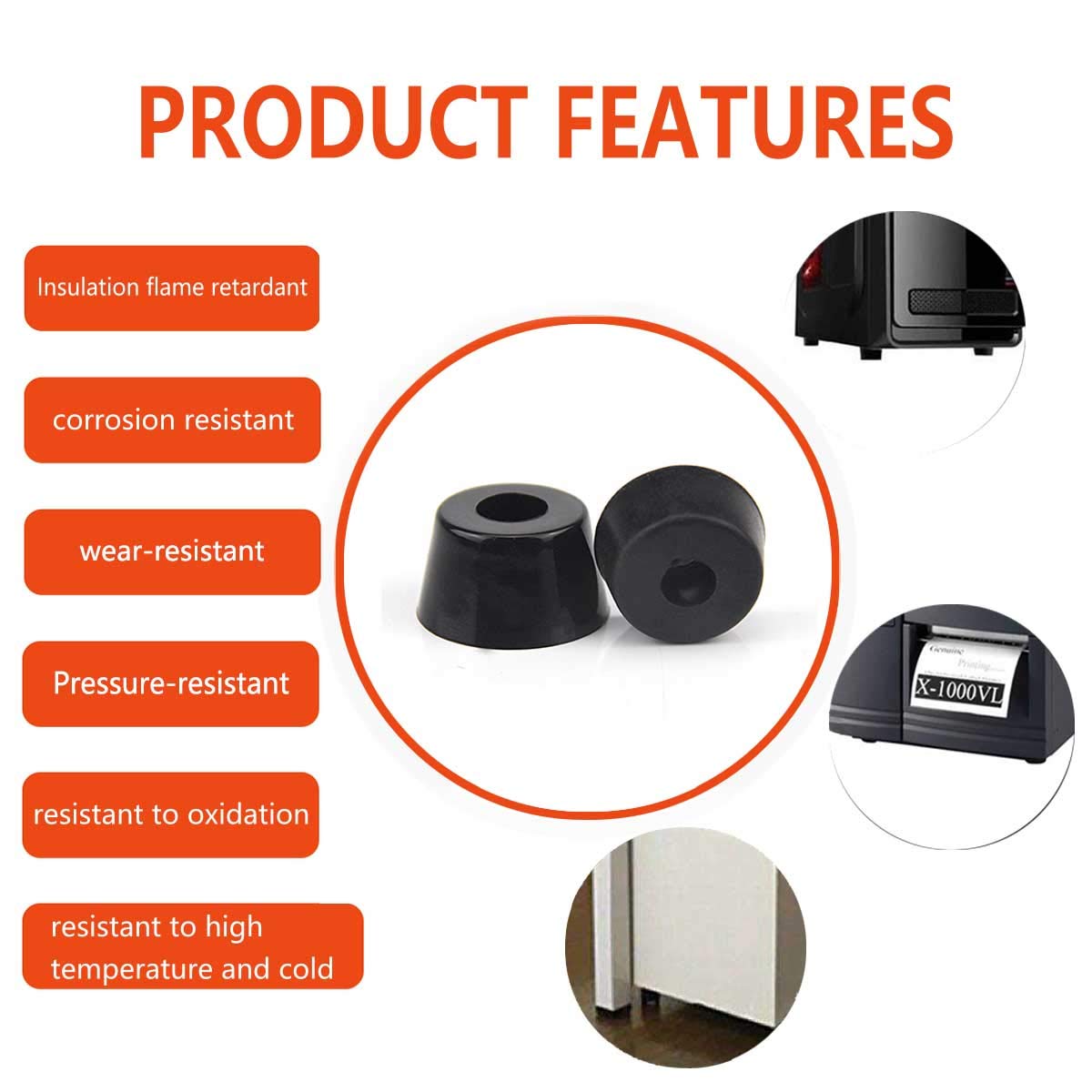 TopPerfekt rubber bumpers on cutting board edge provide anti-slip support.