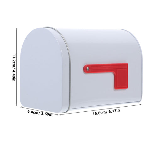 TOPPERFUN mini mailbox white side view, durable tinplate for classroom storage