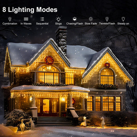 TOPPORTED icicle lights remote control demonstrates effortless mode switching