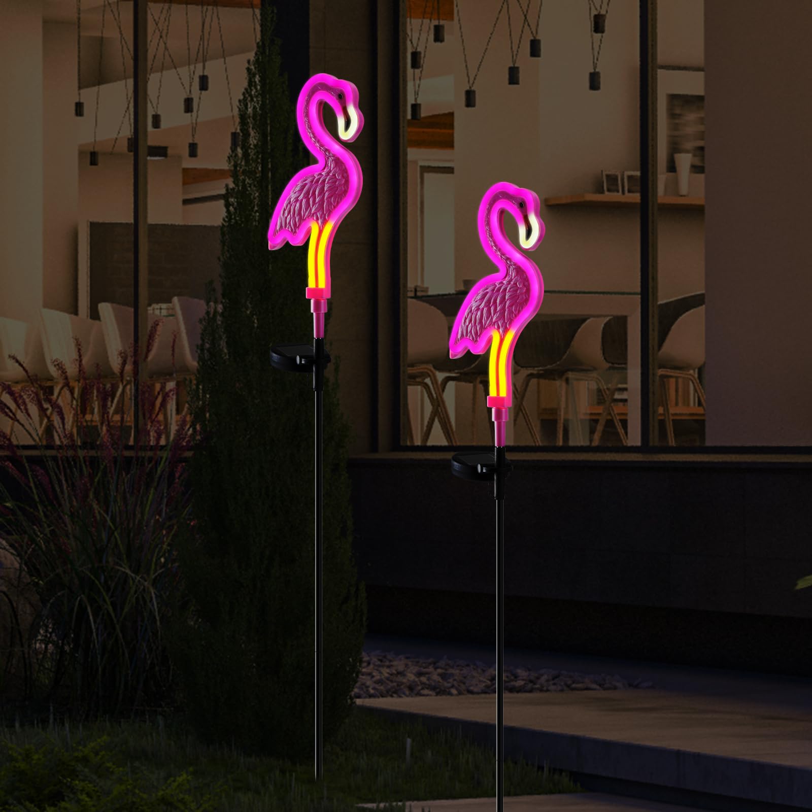 TopRuifeng solar flamingo decor provides dusk ambience with no wiring.