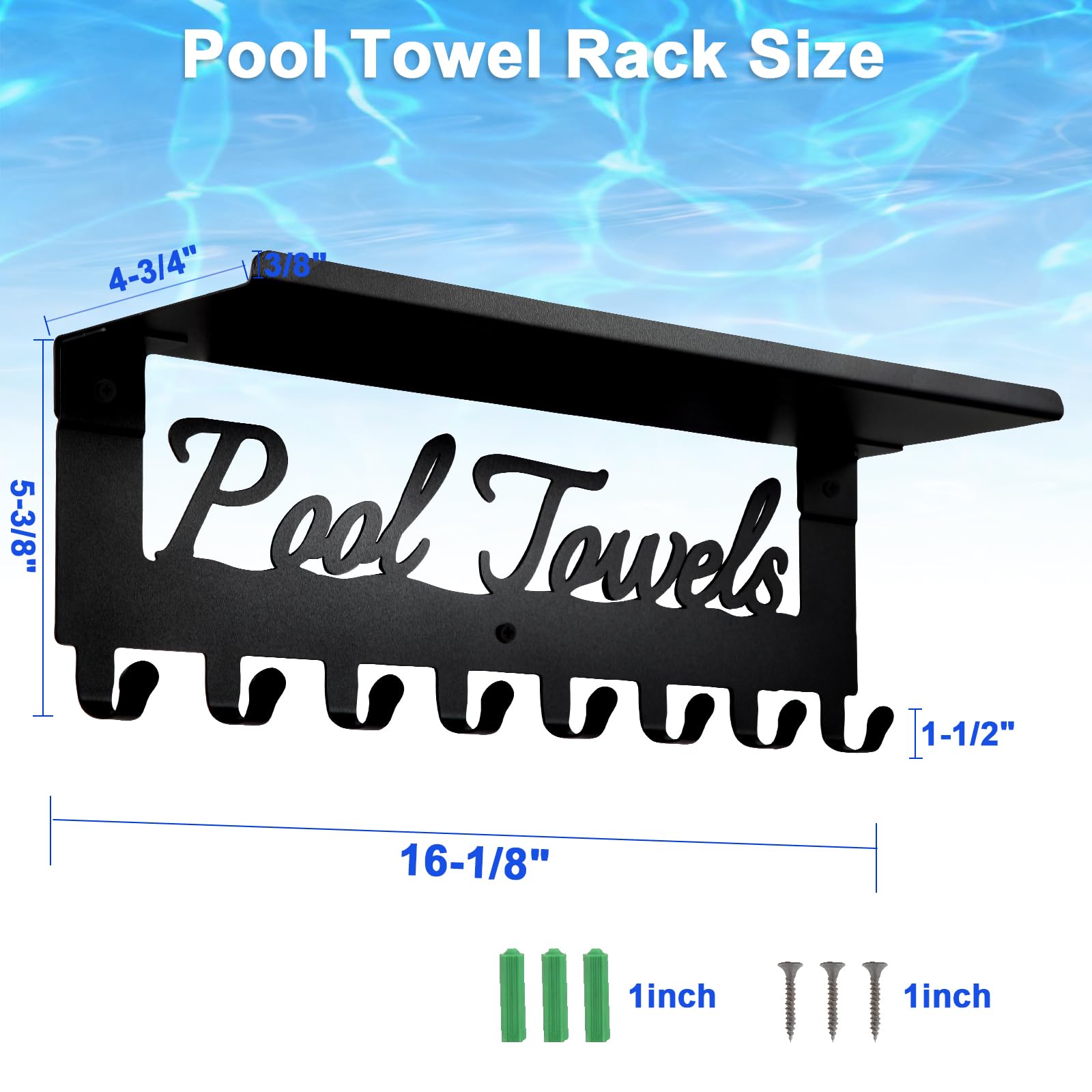 Topspeeder wall-mount towel rack showcases a sturdy carbon steel build for durable bathroom use.