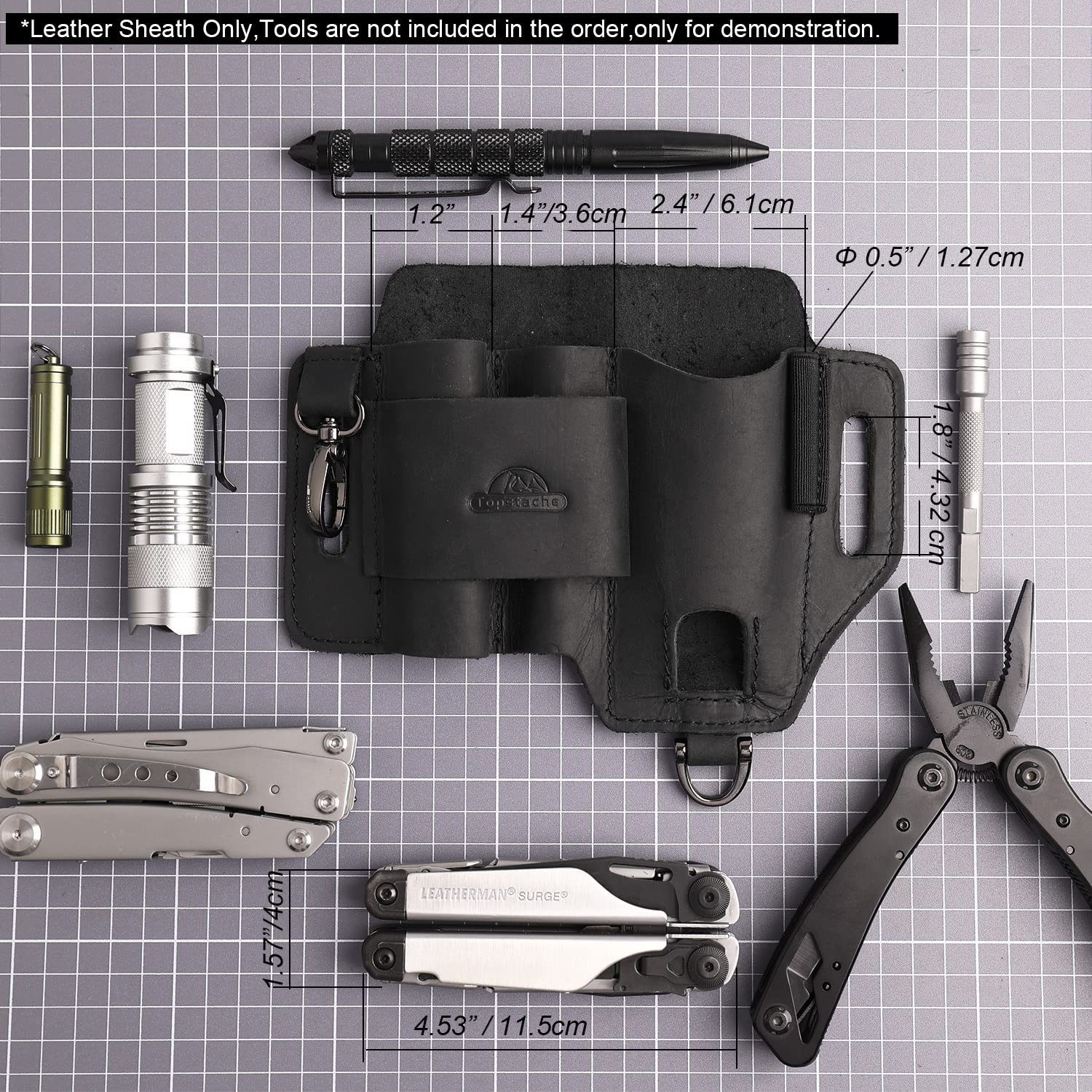 Topstache sheath with 360° rotation key holder for car keys.