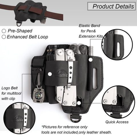 Topstache sheath back view highlights stability with dual belt loops