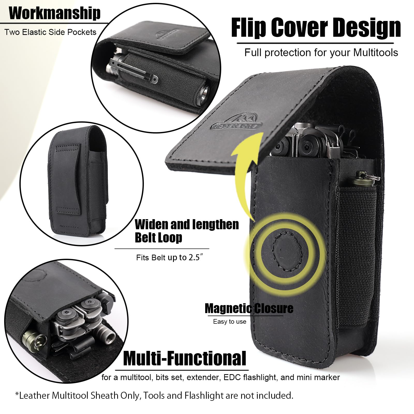 Topstache belt-loop holster holds Leatherman-scale tools securely