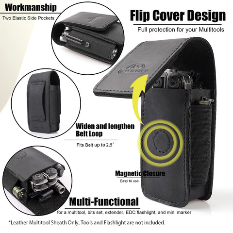 Topstache belt-loop holster holds Leatherman-scale tools securely