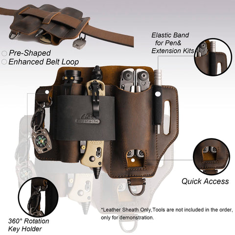 Topstache sheath flashlight pocket keeps illumination ready.