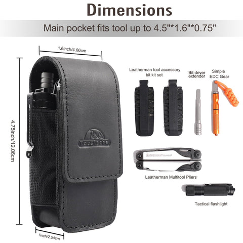 Topstache leather sheath on belt supports quick access