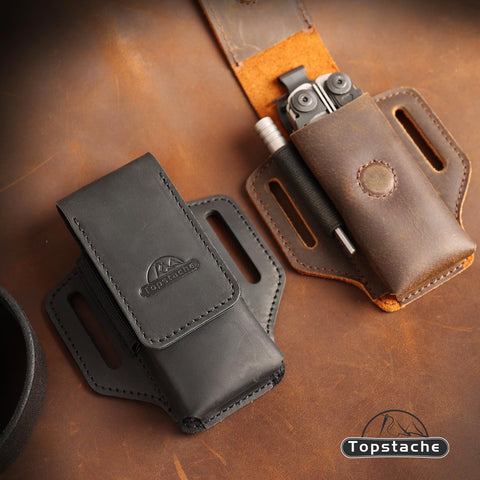 Topstache Crazy Horse leather finish for durability and style