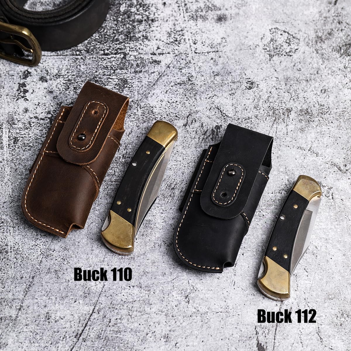 Topstache leather sheath ready for daily use and reliable access.