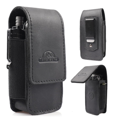 Topstache multitool sheath with belt clip secures tools at the waist for quick access
