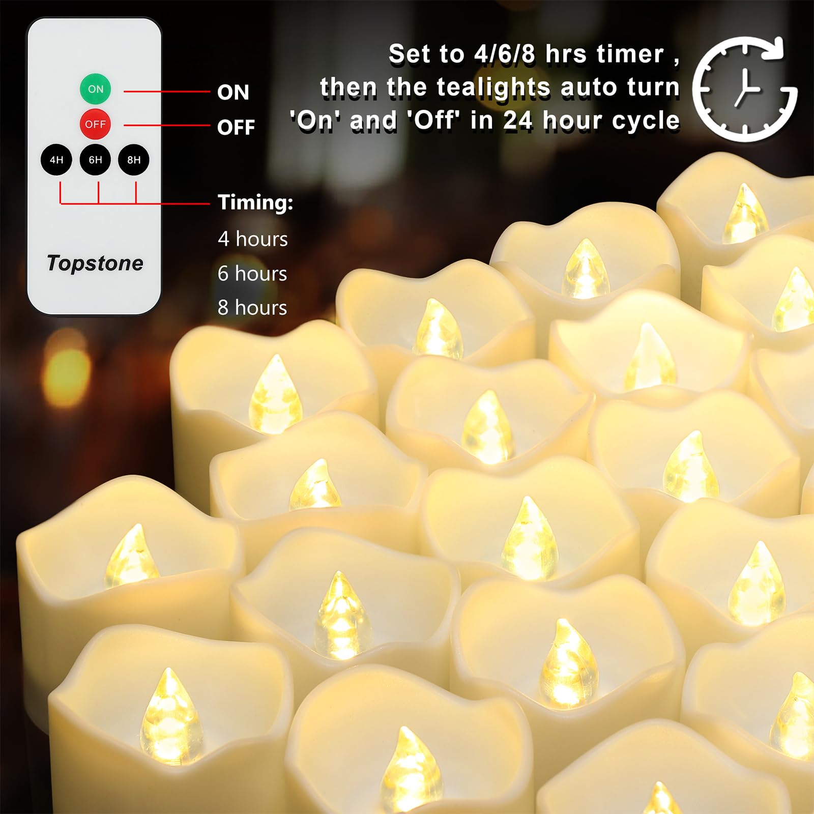 Topstone CR2450 battery-powered tealight offering long life