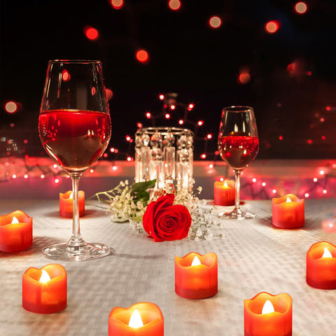 Topstone red tealight candle CR2450 battery inside for long life