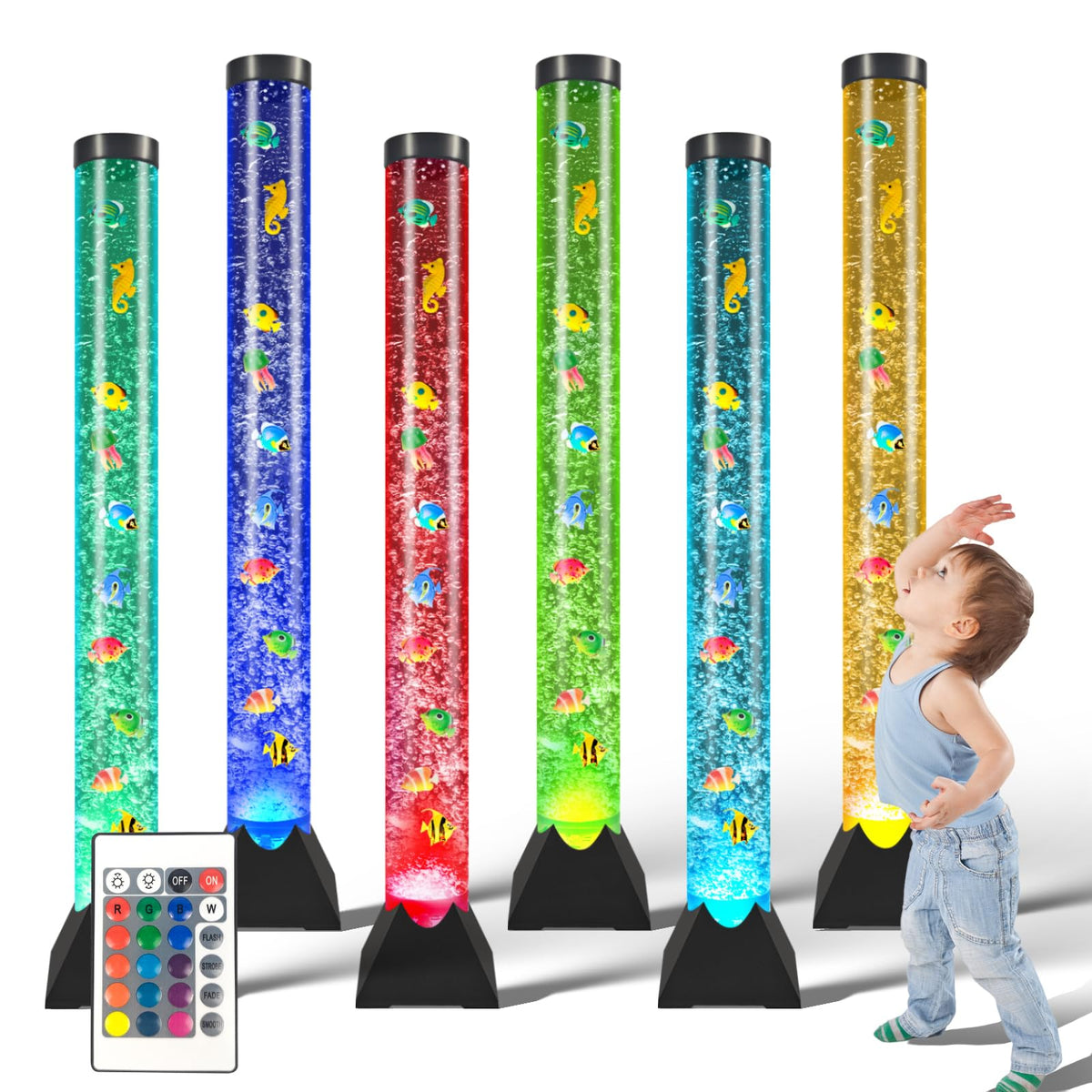 TOPSUPPLIES bubble-tube lamp 4ft displaying calming bubbles for focus