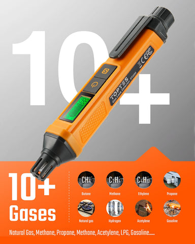 TOPTES PT205 audible and visual alarm provides clear leak warnings.