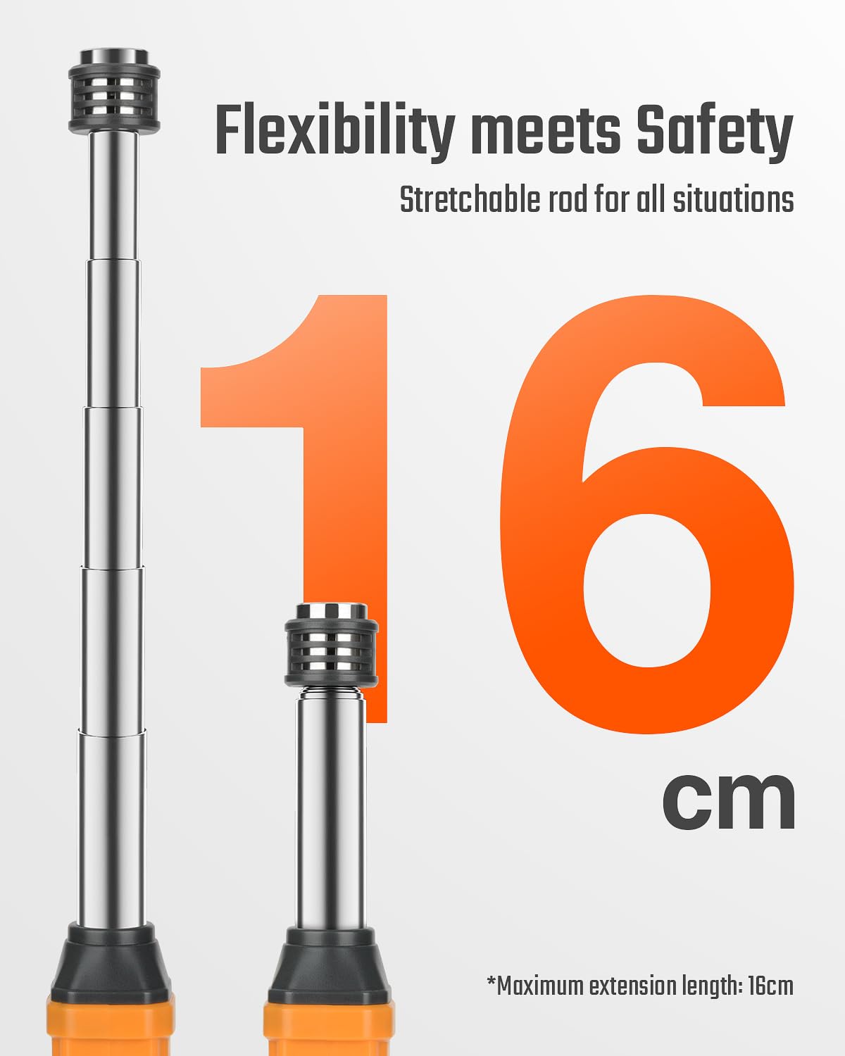 TopTes PT299 extendable pole in action reaching tight spaces