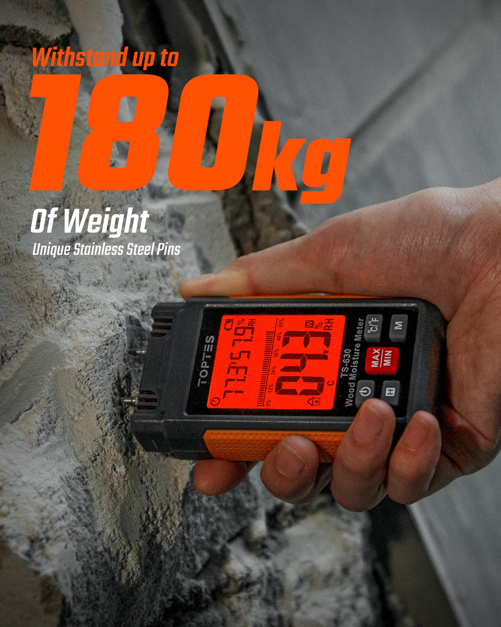 TopTes TS-630 battery compartment and power indicator enable portable use.