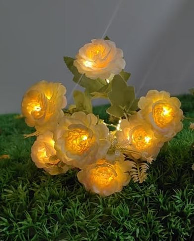 TopVelo hibiscus flower light with 42 LEDs adds bright pathway glow.