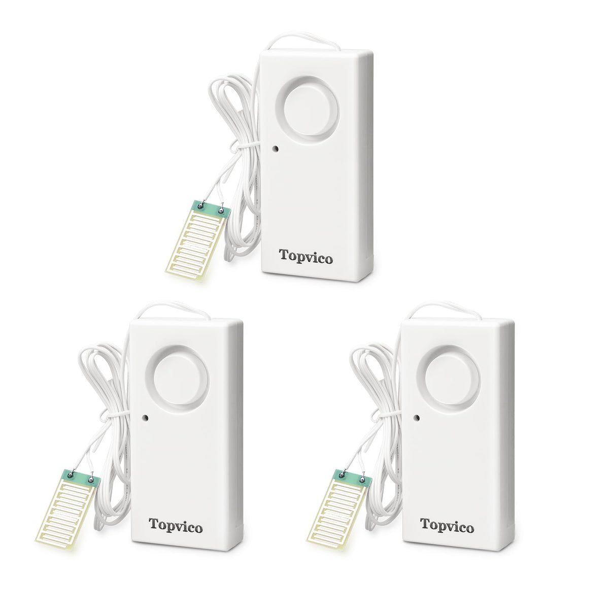 Topvico water alarm with 120dB alert protects basements from leaks.
