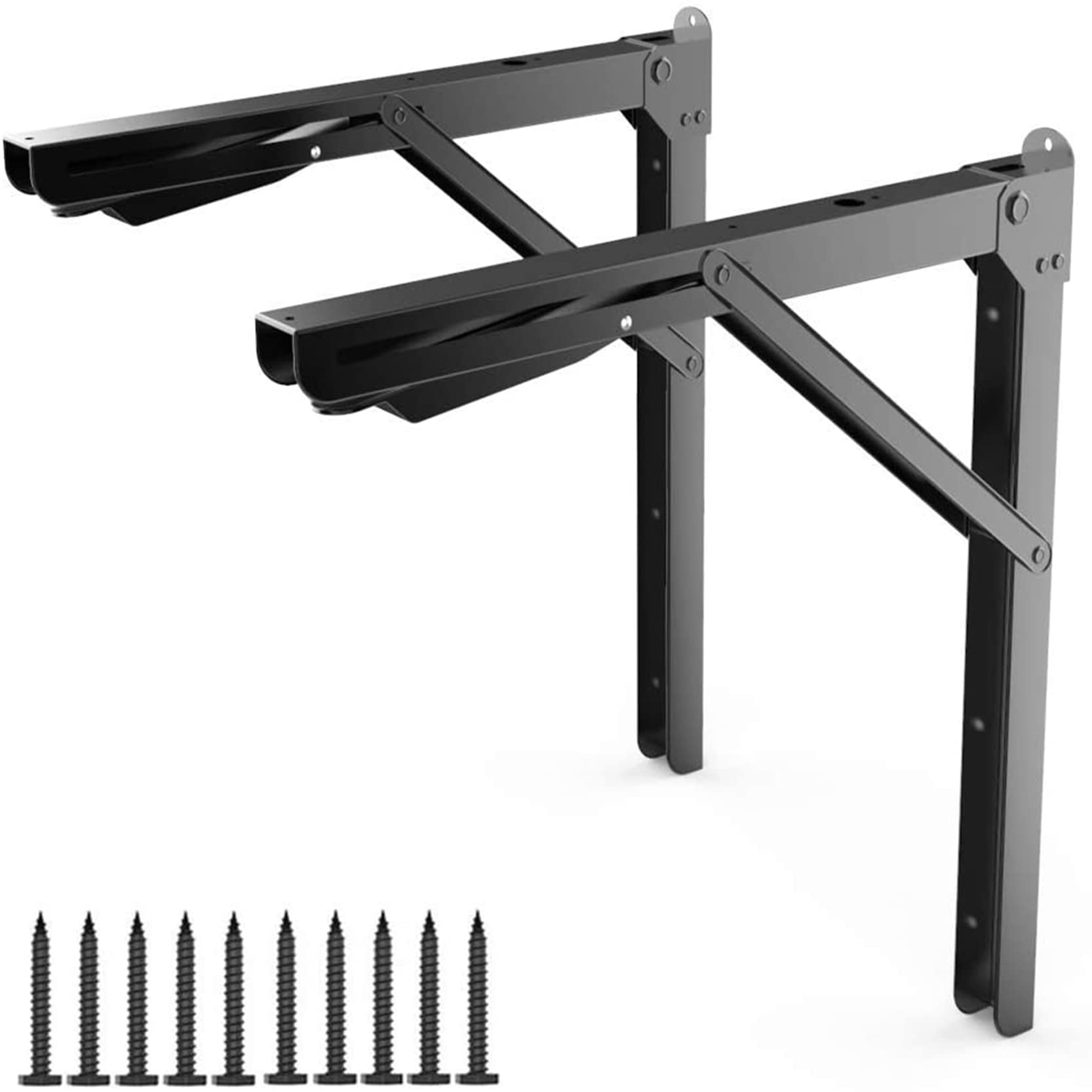 TORACK 24in folding bracket wall-mounted supports sturdy shelves and workspace