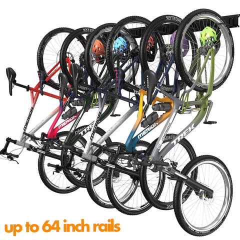TORACK 64-inch rails form a long, sturdy storage solution for bikes.