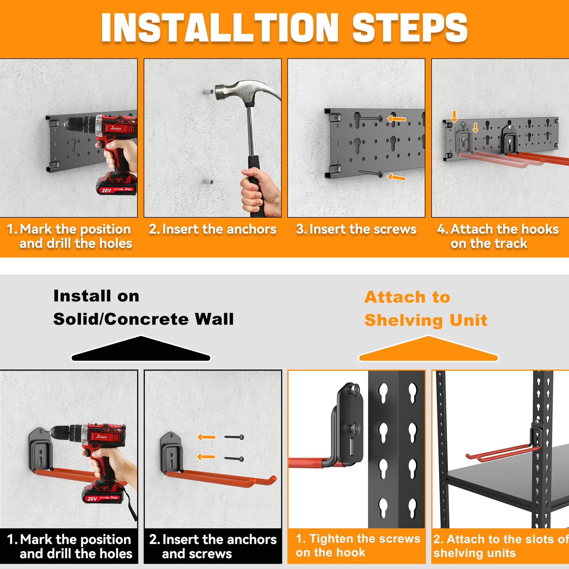 TORACK adjustable hook placement allows customized layout for your space