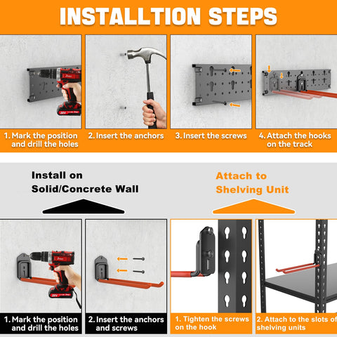 TORACK adjustable hook placement allows customized layout for your space