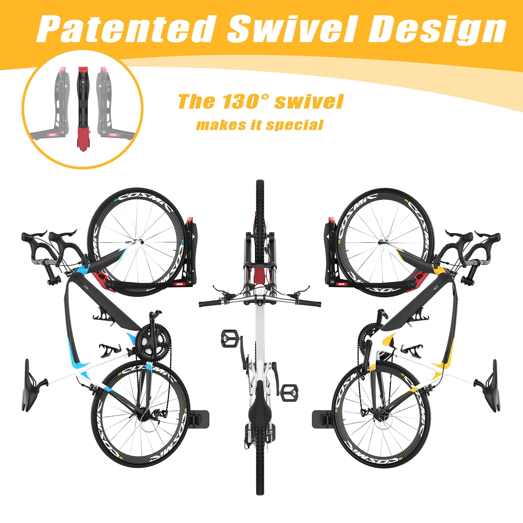 TORACK Bikepal swivel action demonstrates easy bike loading and unloading.