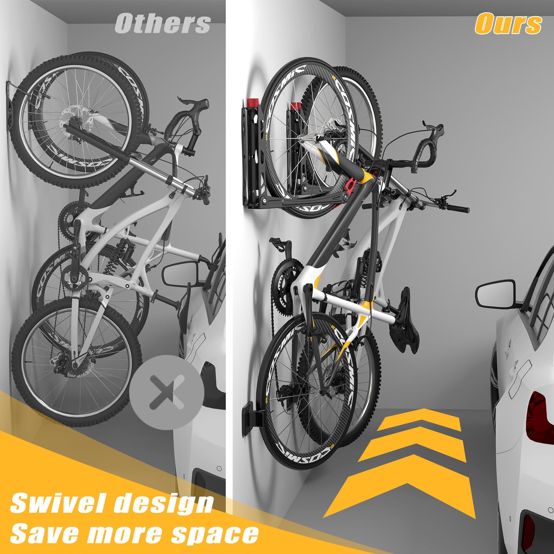 U-shaped wheel holders protect rims during mounting on TORACK Bikepal.