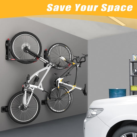 TORACK Bikepal vertical wall rack installed showcases wall mounting stability.