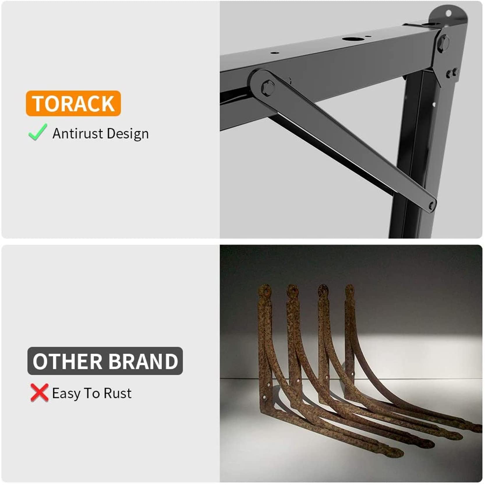 TORACK brushed stainless steel bracket with corrosion resistance and finish