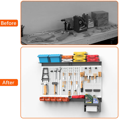 TORACK durable powder-coated pegboard resisting rust during daily use.