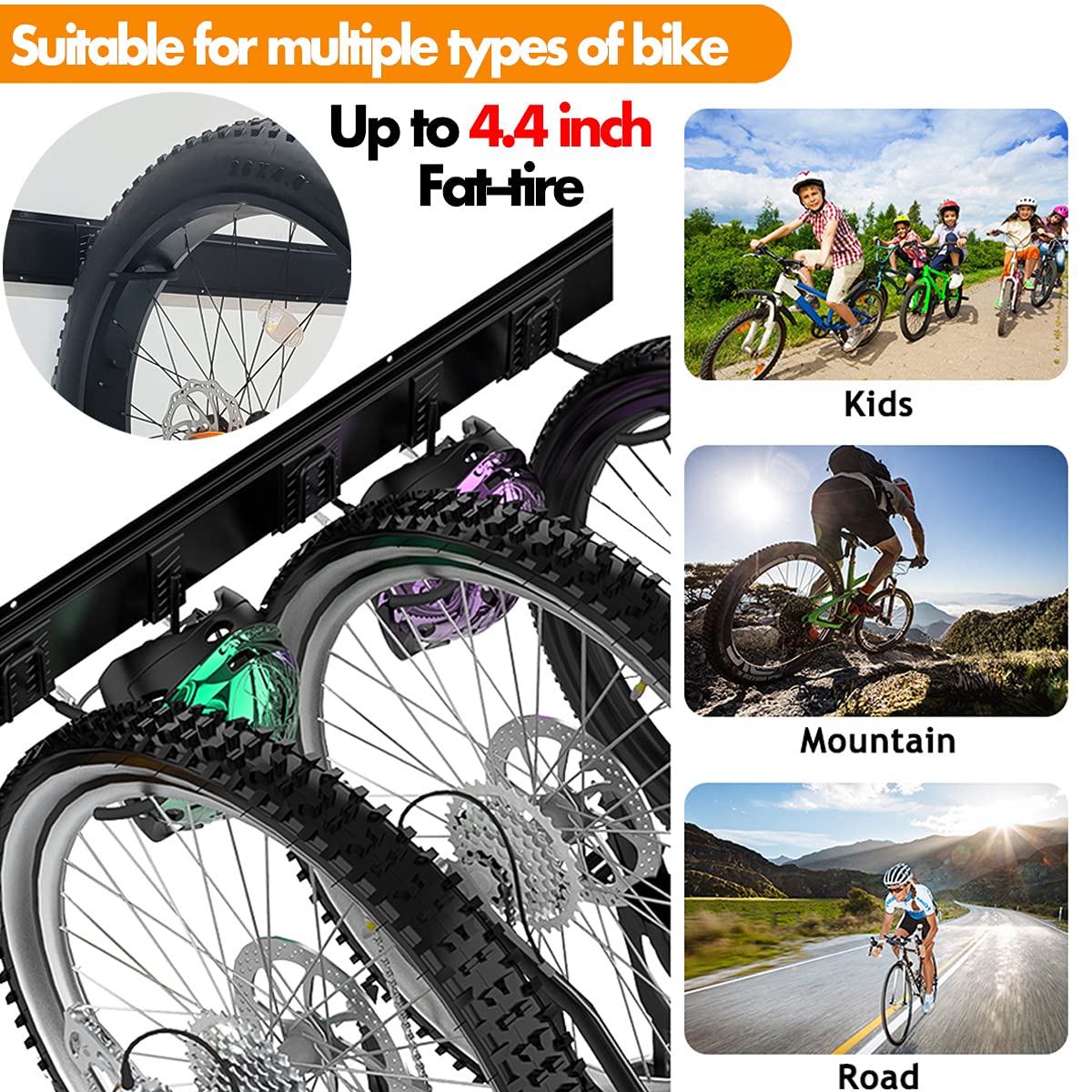 TORACK four rails interlock for a customizable bike storage setup.