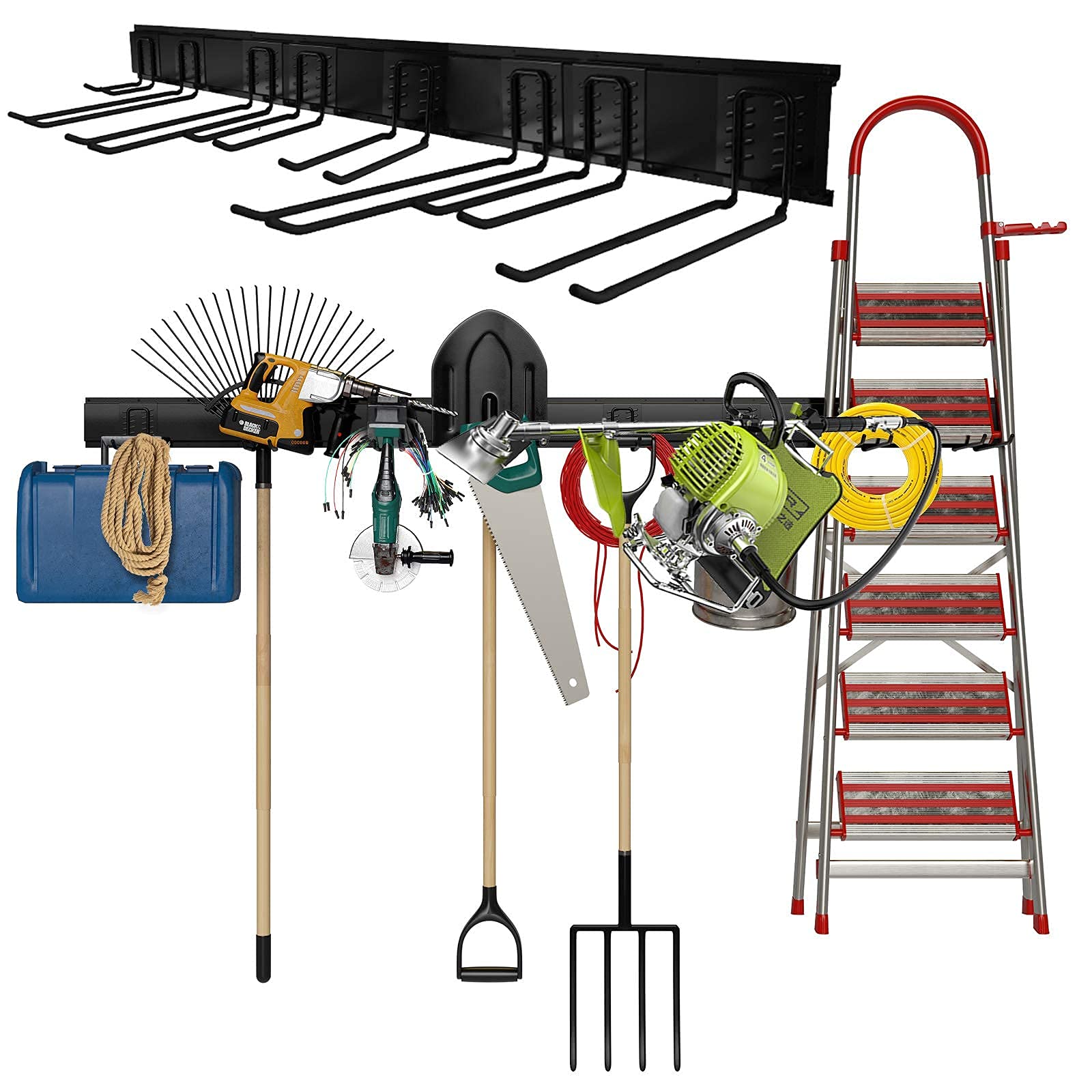 TORACK garden tool storage hanging on wall saves floor space.