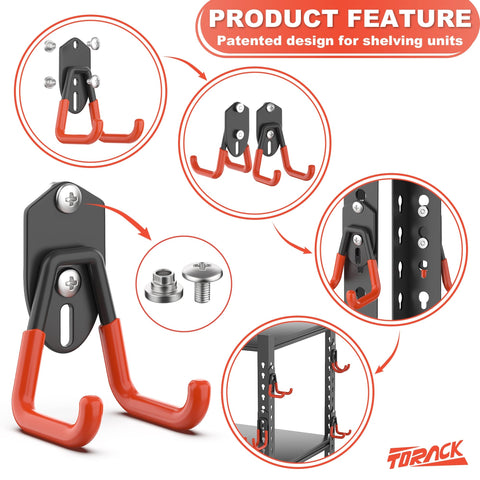 TORACK keyhole shelving compatibility mounted with ease on shelving units.