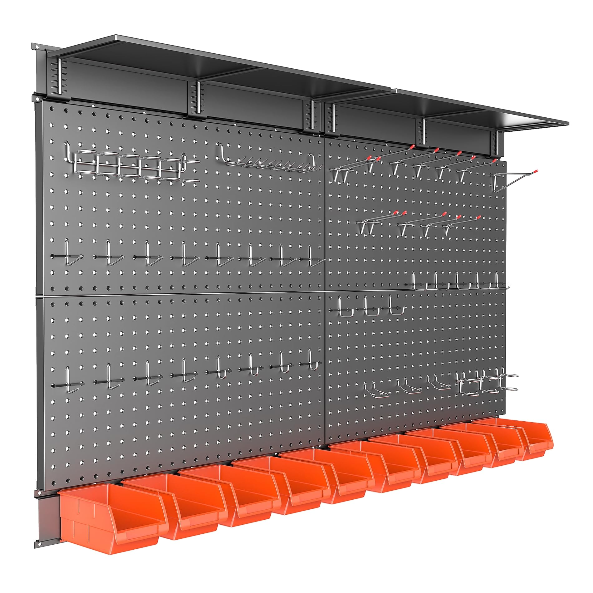TORACK metal pegboard overview with sturdy panels for organized tools.