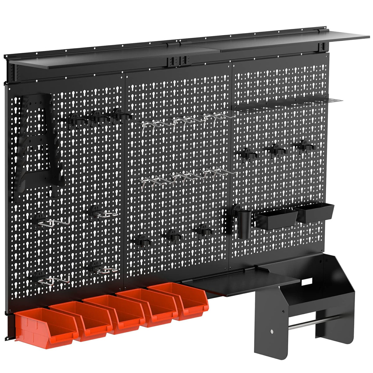TORACK metal pegboard wall organizer in a 4ft width for organized garage spaces
