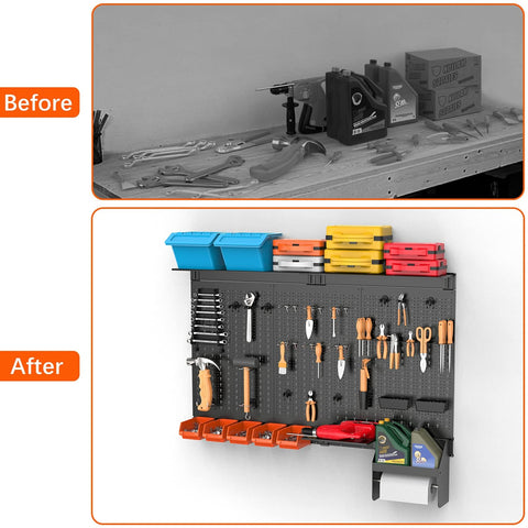 TORACK organized workbench with tools neatly displayed for quick access
