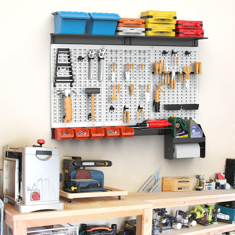 TORACK 48-inch heavy-duty overhead shelf supporting bulky gear.