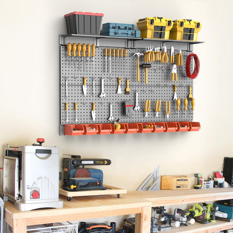 TORACK pegboard hooks and accessories organized for versatile tool mounting.