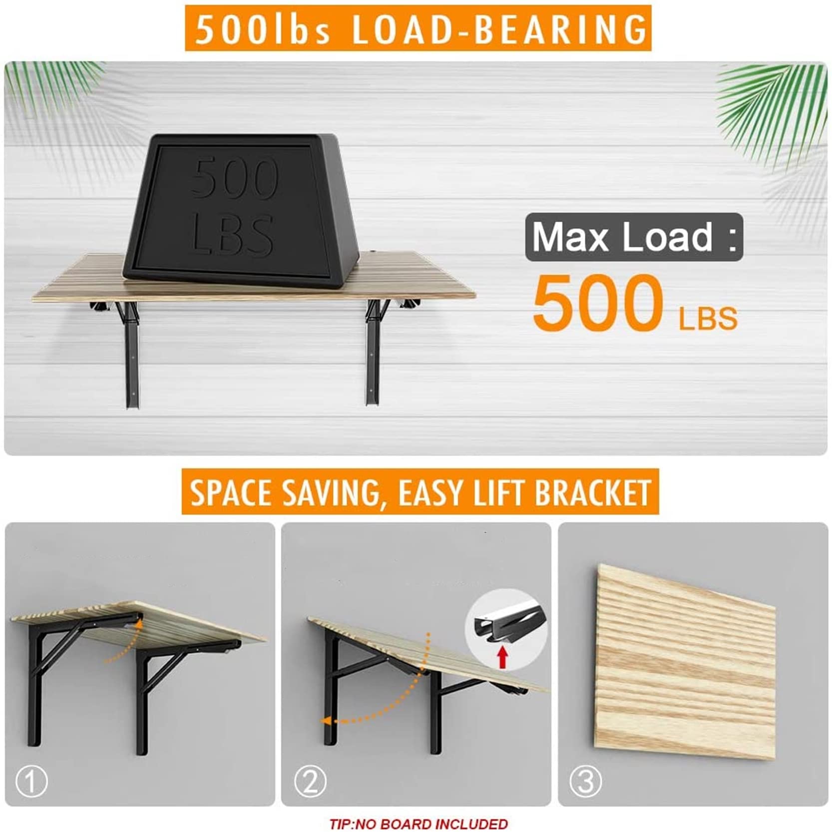 TORACK quick-fold down bracket with latch enables easy space saving