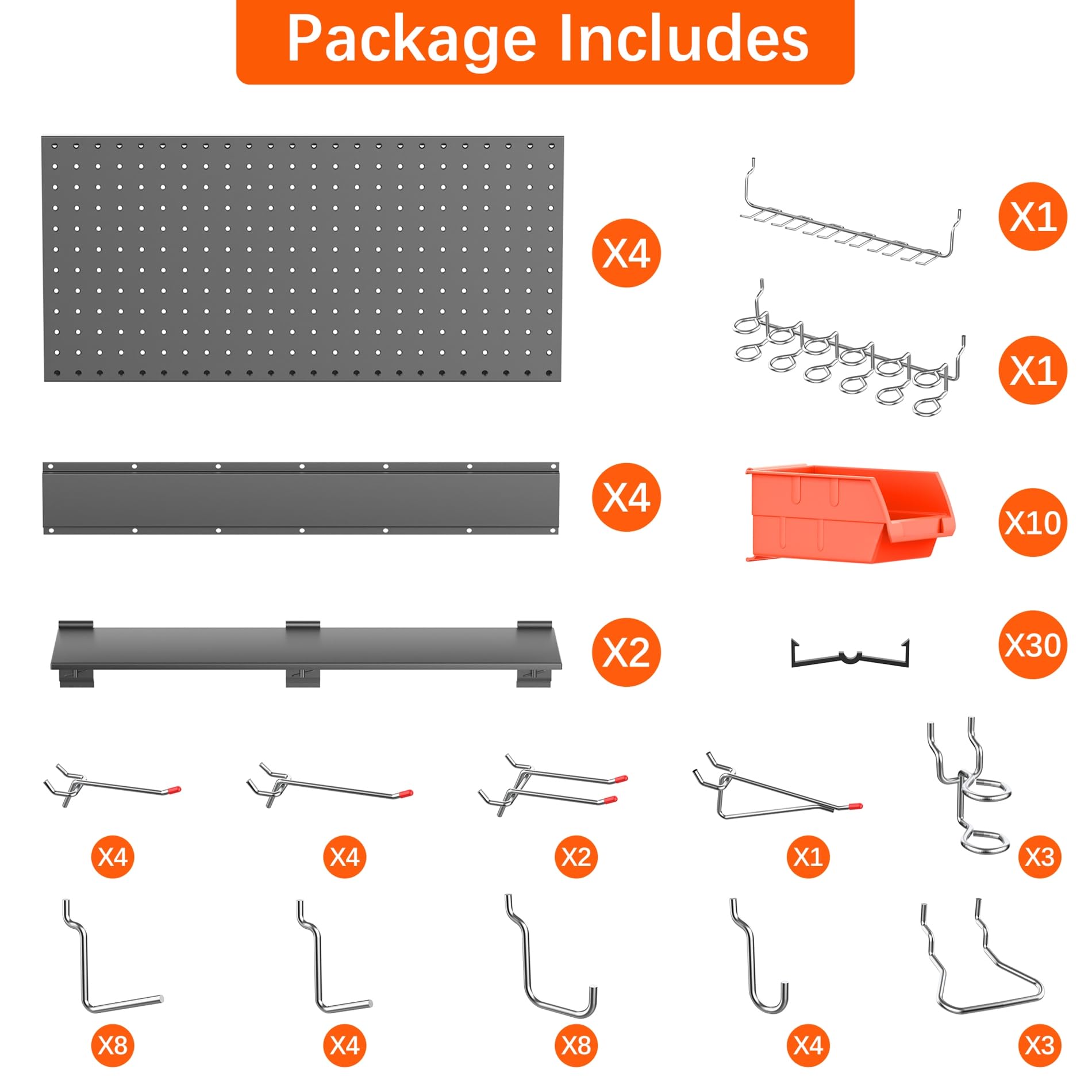 TORACK shelves-pegboard setup demonstrating accessible tool storage.