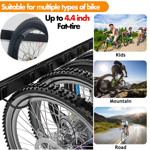 TORACK six-bike wall mount assembly demonstrates efficient space saving.