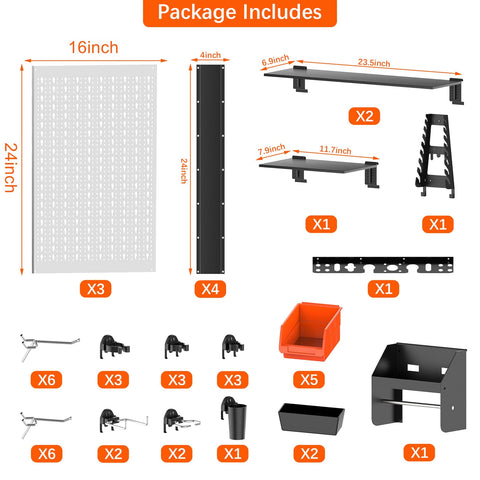 TORACK 12-inch utility shelf placed for batteries and chargers.