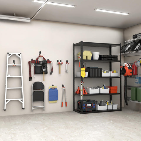 TORACK vertical space optimization on shelves for clutter-free garage storage.