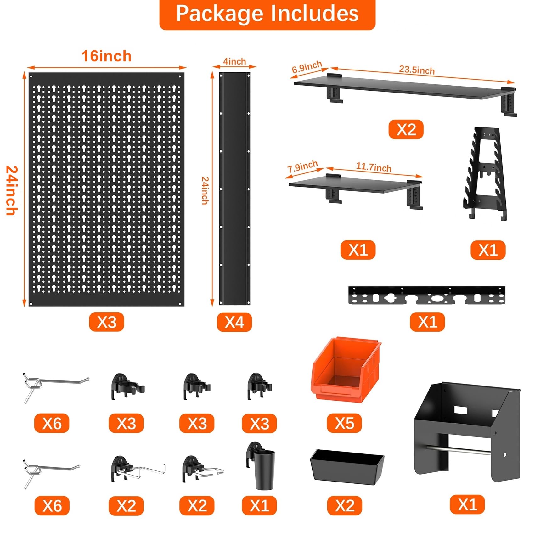 TORACK wall anchors and screws included for secure mounting