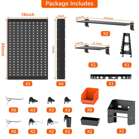TORACK wall anchors and screws included for secure mounting